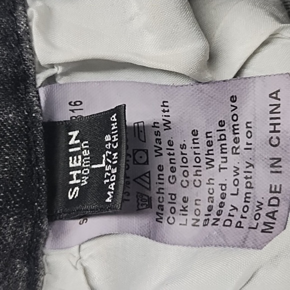Shein women's jeans pants off black high rise Size: L - Picture 3 of 9